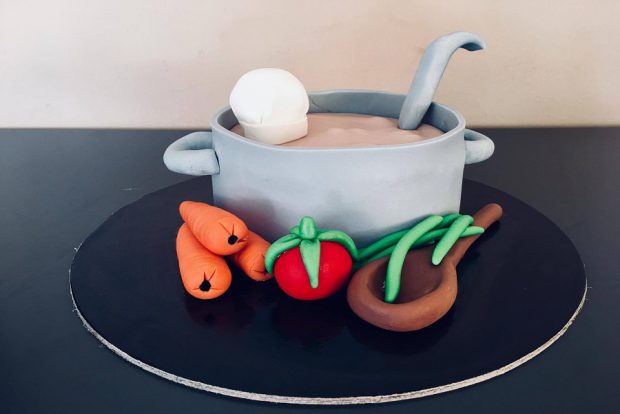 Birthday cake soup