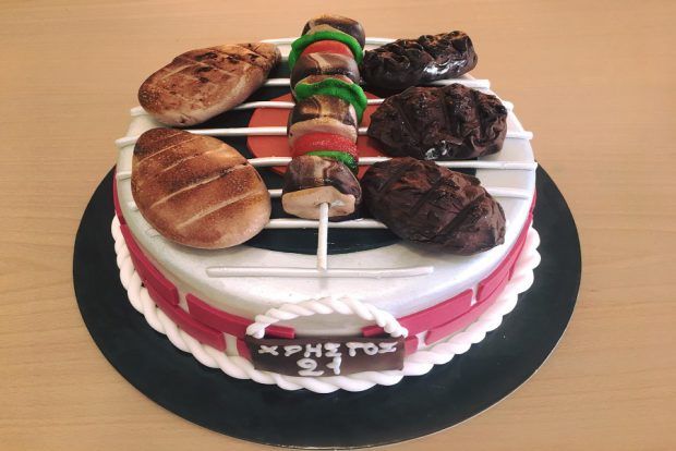 Birthday cake souvlakia