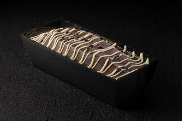 Chocolate cake with chocolate coating